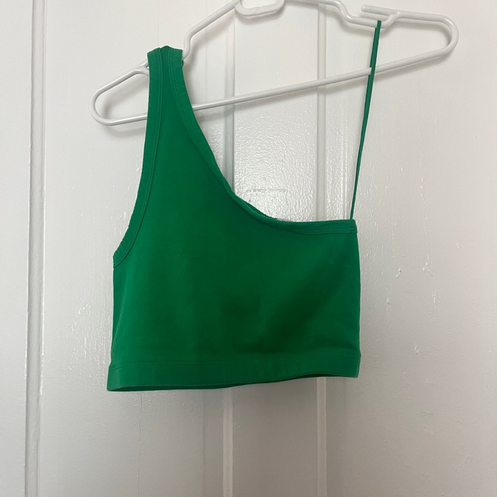 Zara asymmetric green crop top size XS-S